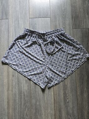 Tigerlily Navy and White Geometric Boho Pull-On Shorts
